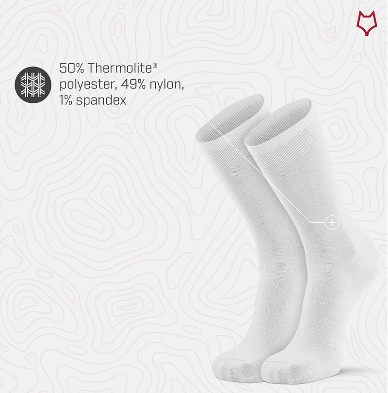 Fox River Men's Dry Therm-a-Wick Ultra-Lightweight Liner Crew Socks - White - Image 4